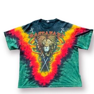 Vintage 90s BoB Marley Rastari Lion Tour Band Tie dye t-shirt Raggae Judah tee
